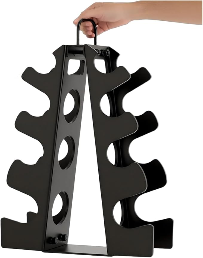 3-Tier | 4-Tier Dumbbell Rack for Dumbbells , A-Frame Weight Stand Only, Compact Space-Saving Design for Home Gym, Heavy-Duty Alloy Steel Organization Rack (Dumbbells Not Included ）