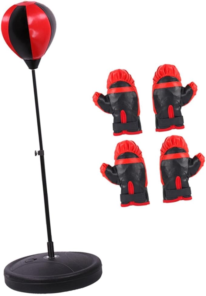Boxing Reaction Ball Boxing Speed Bag Adjustable Gifts Freestanding Toys with Stand for Kids for MMA, Exercise, Boys Girls, 109cm
