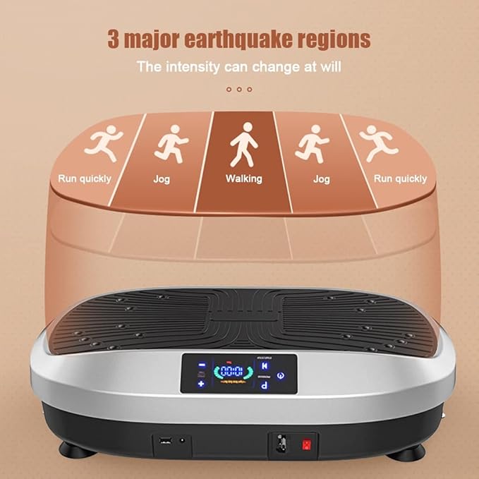 3D Vibration Power Plate, Tri-planar Motion Vibration Platform with Dual Motor Fitness Machine