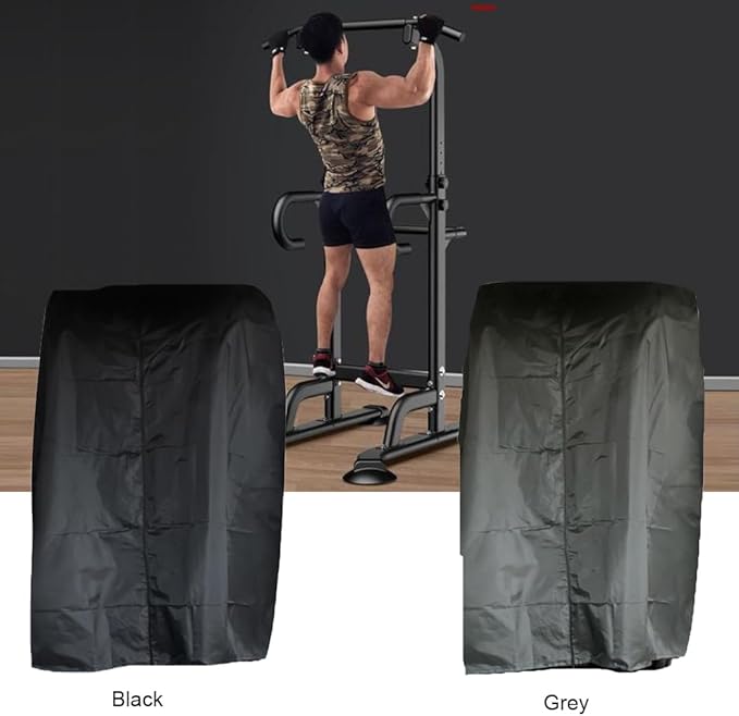 Pull Up Bar Station Cover 40x42x64in Protective Cover Strength Training Dip Stands Protection Gym Machine Cover for Indoor or Outdoor Power Tower/Pull Up Dip Station (Grey)