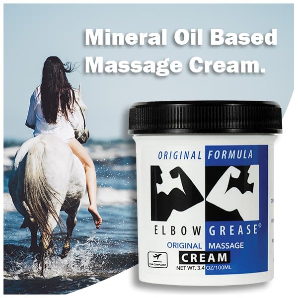 Elbow Grease Original Massage Cream (Unscented, 3.4oz) A Rich, Smooth and Effective Therapeutic & Personal Massage