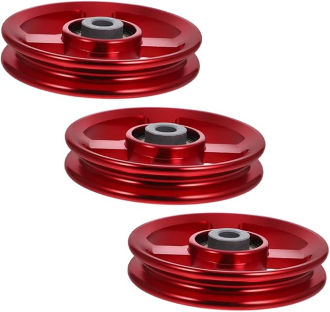 3pcs Aluminum Alloy Fitness Pulley Attachments Cable Pulley System Replacement for Gym Exercise Equipment Strength Training Home Workouts