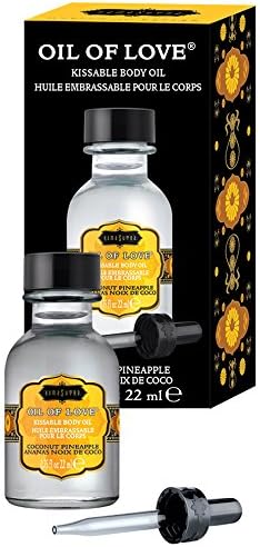 KAMA SUTRA Oil of Love Coconut Pineapple - .75 fl oz - Kissable Warming Body Topping for Oral Foreplay Fun, Delicious Lickable Flavor for Couples, Women, and Men. Water-Based.