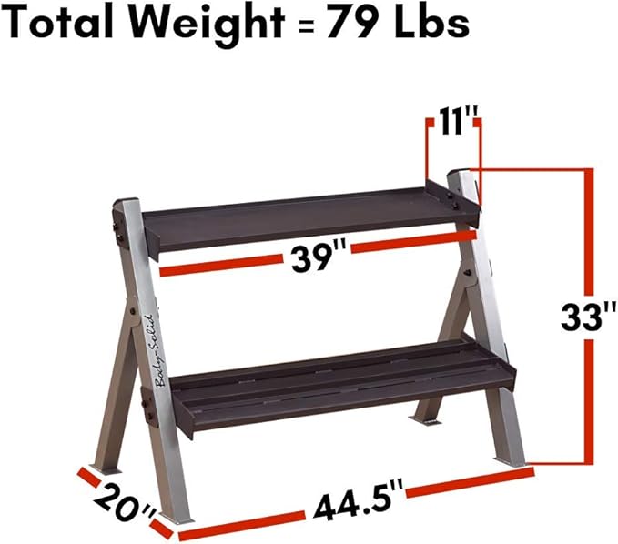 Body-Solid (GDKR100B) 3-Tier Kettlebell Rack - Compact, Durable Kettlebells Weight Stand for Home Gym, Fits 5-80 lb. Kettle bells