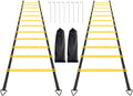 12 Rungs Agility Ladder Set, Training Ladder with Steel Stakes and Carry Bag for Soccer, Speed Fitness Feet Training