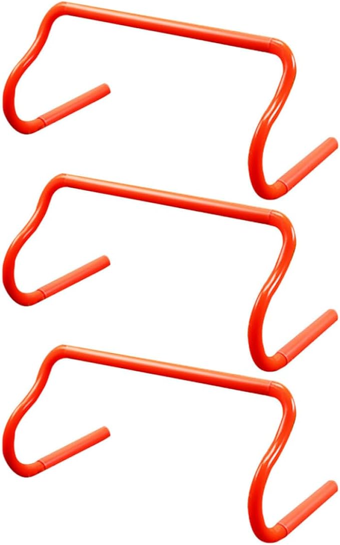 3pcs Adjustable Speed Agility Training Hurdles Set, Lightweight Detachable Orange Mini Hurdles for Football Basketball Soccer Quarterback Athletic Speed Drills
