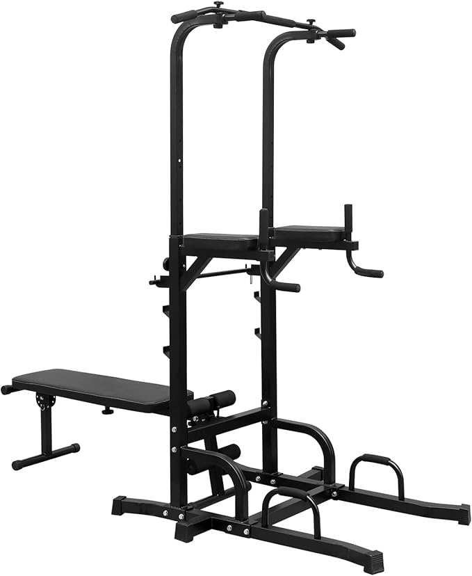 Adjustable Height Dip Bar Station, Heavy Duty Dip Station for Home Gym,Multi-function Dip Station Pull Up Bar Full Body Strength Training Workout Fitness Equipment for Tricep Dips