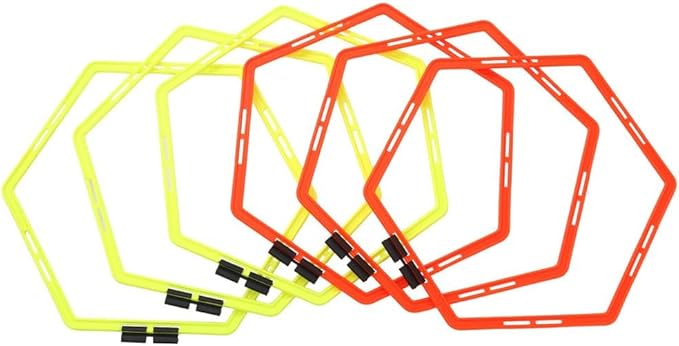 Japard Hex Agility Rings for Speed Training & Agility Footwork Training Speed Hurdles Ladder with Carrying Bag