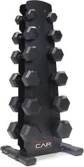 CAP Barbell Rubber Coated Dumbbell Weight Set with Vertical Rack | 100 lb, 150 lb, and 210 lb Options
