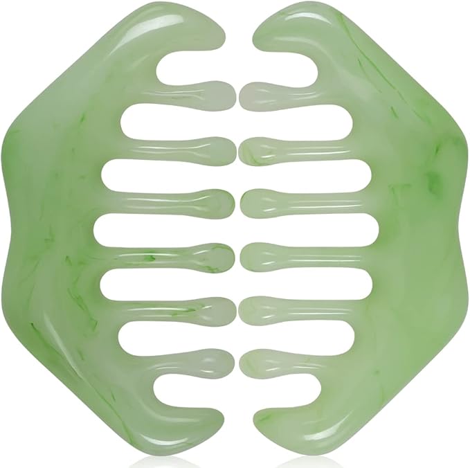 2pcs Massage Comb, Guasha Scraping Scalp Comb, Multi-Functional Handheld Head Massage Tool, Meridians Massager for Head Caring, Relaxation, Physical Therapy, Acupoint Treatment - Plastic Material