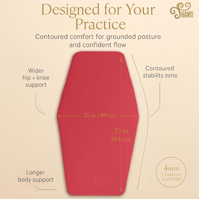 Shanti Diamond Series Yoga Mat - Diamond Shape to expand your Practise, UltraGrip surface, High dencity Cushioning for, Yoga, Pilates, Stretching & Home fitness.
