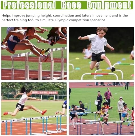 Agility Hurdles Soccer Training Agility Poles, Multi-Function Athletic Speed Hurdles for Athlete/Coach, Portable Sports Team Agility Obstacles Pole, Easy to Install(1