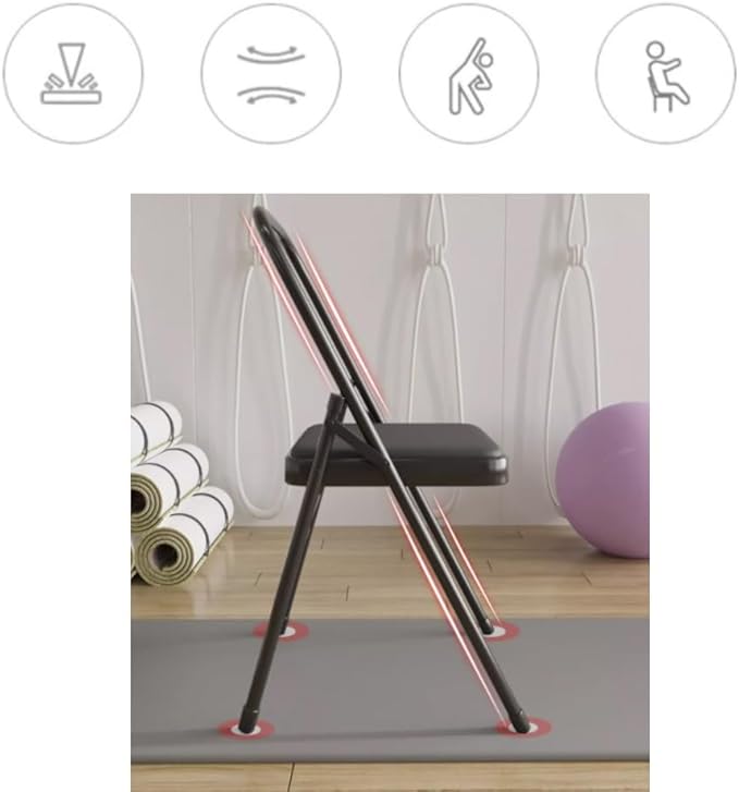 Foldable Yoga Chair for Iyengar & Pilates, Portable Backless Fitness Stool with PU Surface, Ideal for Women's Gifts – Brown Color, Lightweight & Durable Design