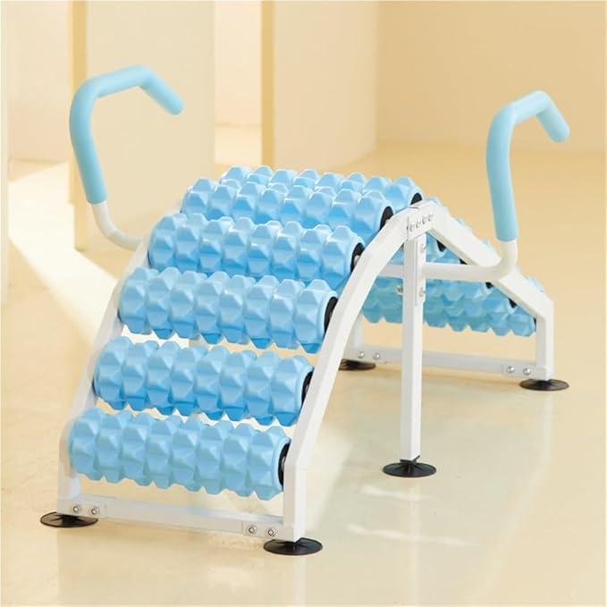 Chair Yoga with Handles, Foldable Pilates Equipment with Multiple Foam Rollers, Home Workout Bench with Suction Cup for Gym, Bedroom, Living Room