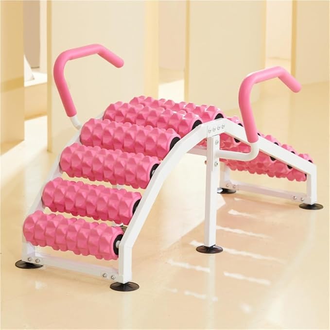 Chair Yoga with Handles, Foldable Pilates Equipment with Multiple Foam Rollers, Home Workout Bench with Suction Cup for Gym, Bedroom, Living Room
