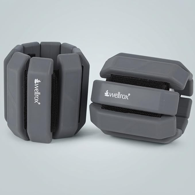 Wellrox Weighted Bangles – Adjustable Ankle and Wrist Weights for Women & Men – Set of Ankle Weights 2 lbs (1 lb Each Wrist Weight) | Weighted Arm Bands for Pilates, Yoga, Running & Walking
