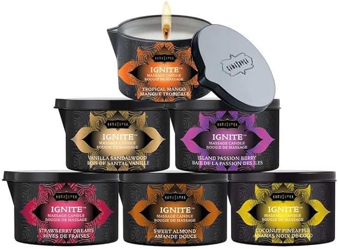 Kama Sutra Ignite Massage Candle Vanilla Sandalwood, 6 Ounce