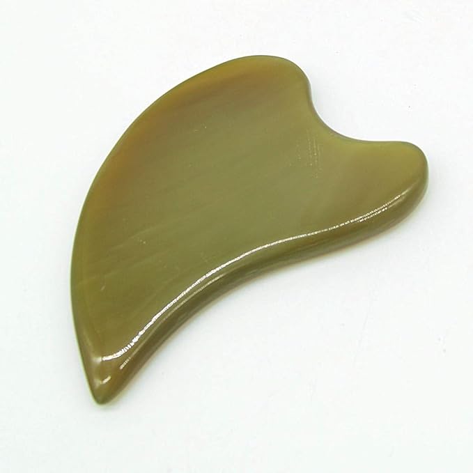 i-lan Horn Gua Sha Scraping Board for SPA|Natural Water Buffalo Horn Massage Tools Set for Body,Face,Foot,Hand,Back，Neck Release,Reduce Muscle Pain (Triangle+One Word)