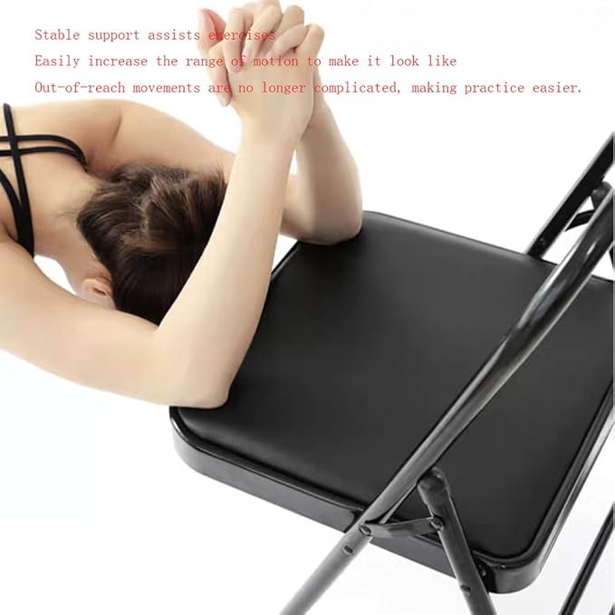 Yoga Auxiliary Chair Iyengar Yoga Chair,Backless Yoga Chair Prop,Pilates Chair,Foldable and Portable Folding Stools for Yoga,Blue