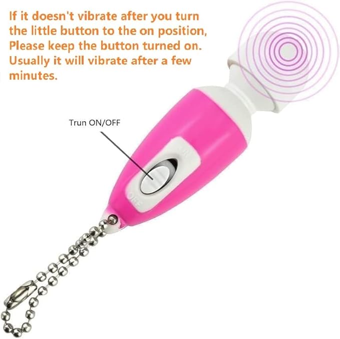 Mini Portable Small Keychain Massage Body Tool Heads Massager Pocket Toy for Neck Shoulder Face Back Muscles (Pink Purple)