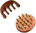 Wooden Scalp Massager & Hair Scrubber - Manual Head Massager with Sandalwood for Scalp Care, Portable Handheld Hair Growth Tool, Comfier Scalp Relaxation Brush for Stress Relief & Spa(Two-Piece Set)