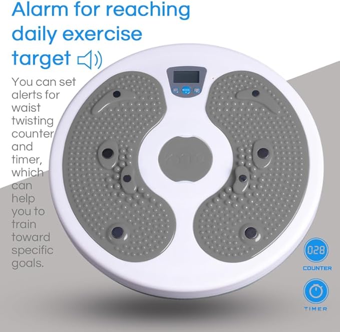 KYTO Waist Twister Disc – Core Trainer Board with Digital Counter, Ab Workout Equipment with 360° Rotation, Non-Slip Foot Massage Design for Home, Office Fitness