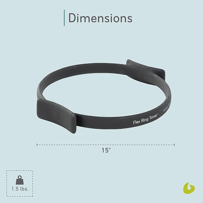 Balanced Body Flex Ring Toner with Handle Pads, Workout Hoop, Pilates Workout Equipment, Pilates Ring Circle for Home Gym or Studio Use