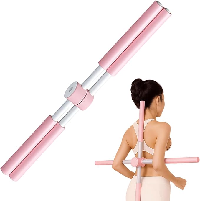 Yoga Stick - Back Alignment Tool, Neck Training Equipment, Spine Straightening Rod, Correction Device, Stretching Fitness Gear | Travel-Friendly Back Stretcher for Sitting, Offices, Home