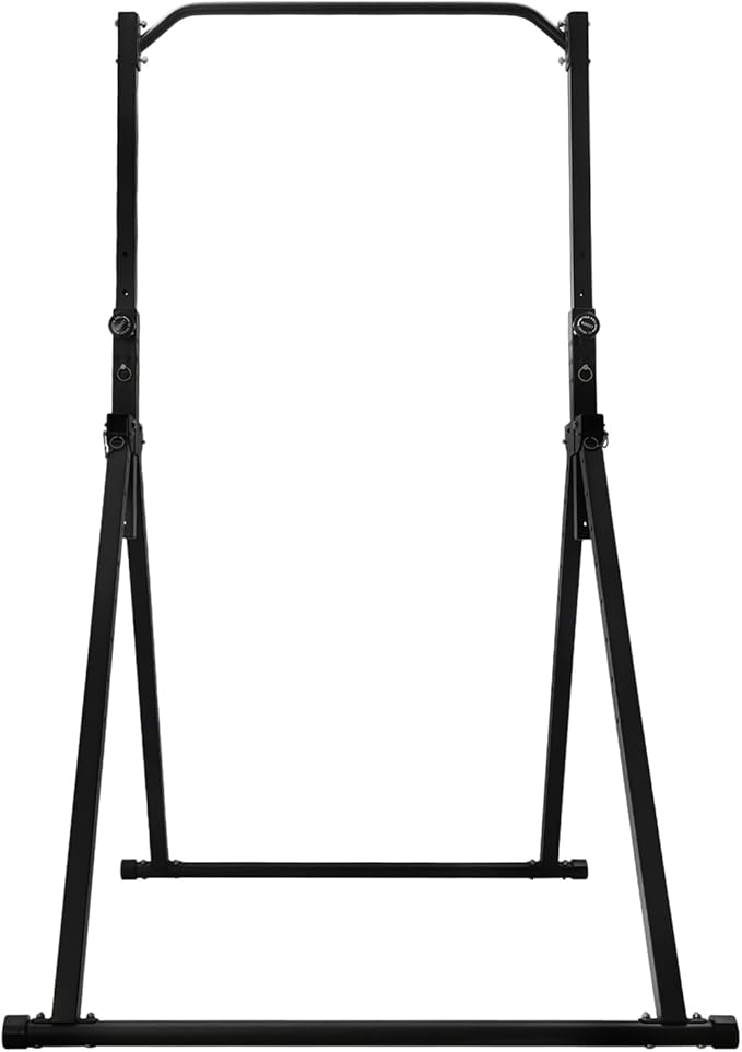 Foldable Pull Up Bar, Power Tower Workout Dip Station, Adjustable Height Home Pull Up Bar, Multifunction Fitness Tower Station Training Equipment, for Home Gym Strength Train 440LBS