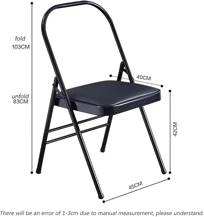 Iyengar Yoga Chair Backless Yoga Chair Pilates Chair Yoga Inversion Chair PU Fabric Foldable Balance Training,Black