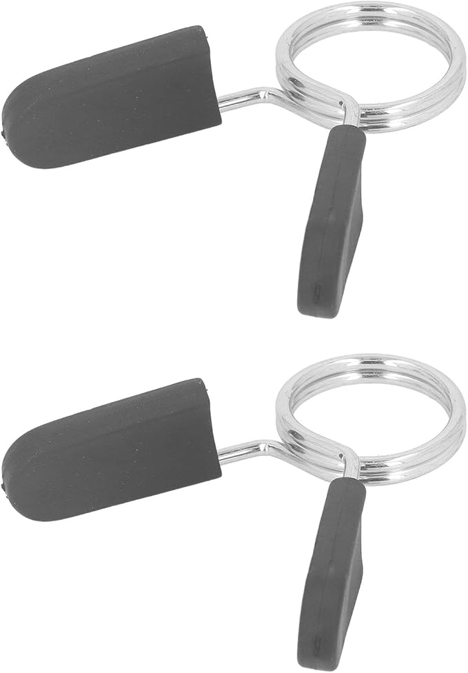 30mm / 1.2in Barbell Clamps, 2 pcs Dumbbell Spring Clip Collars Fitness Weightlifting Lock Buckle Gym Accessory for Weightlifting Barbell Weight Bar Clips
