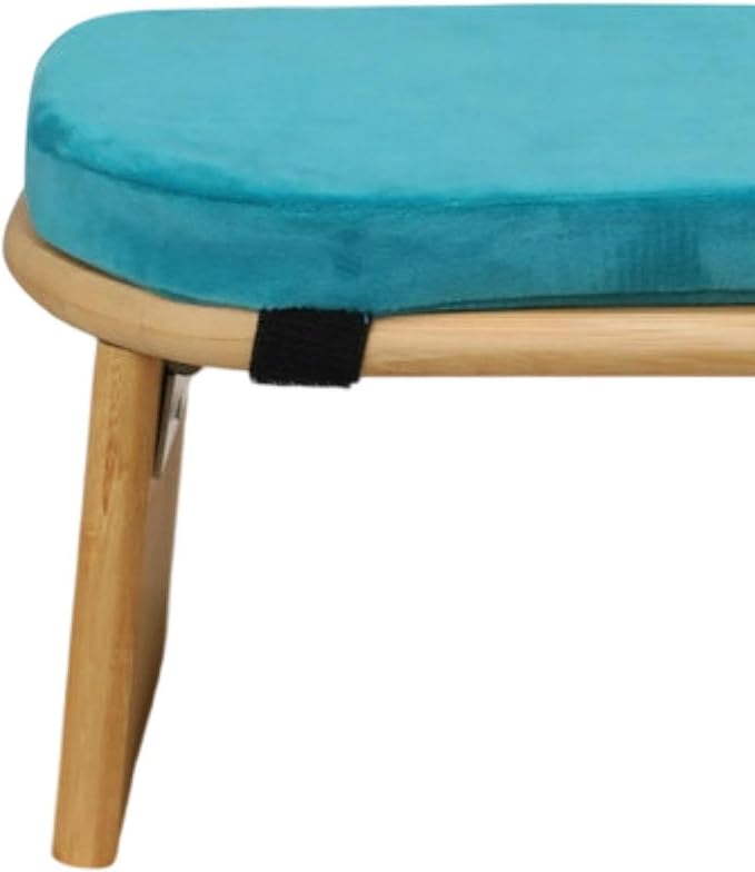Meditation Bench Prayer Bench Removable Ergonomic Foldable Bamboo Kneeling Stool Stool for Office Bedroom Tea Ceremony(Blue)