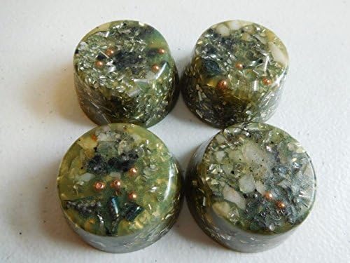 Pearl Green.gp Small Tower Buster Crystal Orgone Generator Energy Accumulator 528Hz/7.83Hz/Advance Harmonics Many Beautiful Ingredients and Colors!! (Pearl Green.gp)