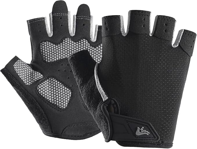 INOGIH Half-Finger Workout Gloves for Men and Women - Anti Slip Exercise Gloves for Weight Lifting, Cycling, Gym, Training