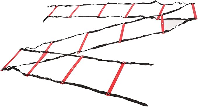 7M 14 Rung Agility Speed Ladder Stairs, Adjustable Training Ladder for Soccer Football Fitness, Non - Slip PP Agility Ladder with Angle Marks for Athletes and Coaches