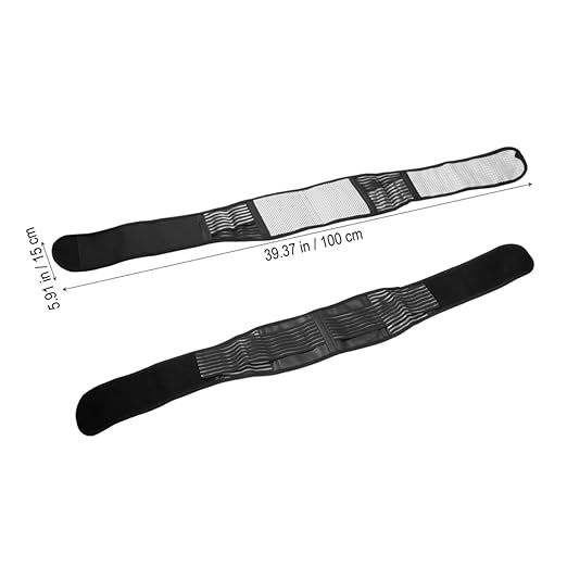 3pcs Portable Adjustable Elastic Magnetic Therapy Back Support Waist Brace Belt Self-heating Lumbar Support for Black for Rehabilitation and