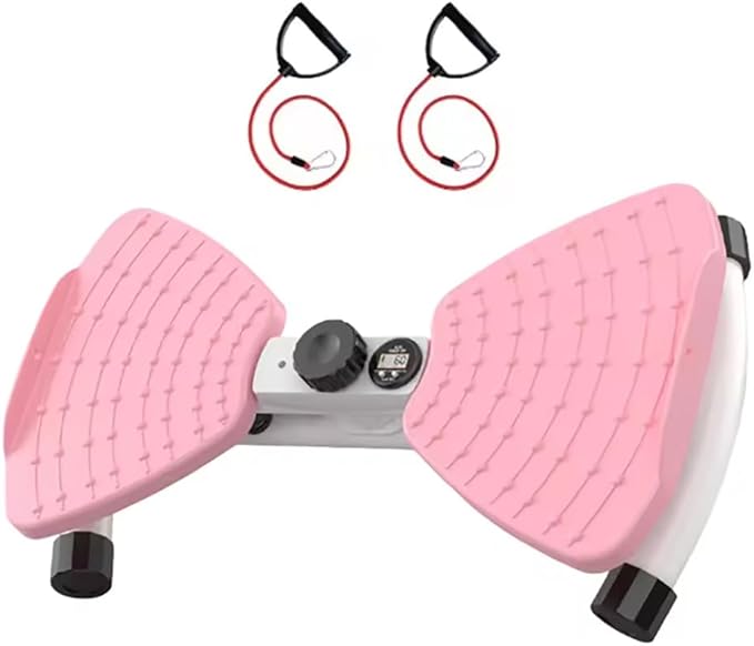 Waist Twister Machine, Pilates Twister with Digital Display, Adjustable Exercise Twist Board for Women Men, Home Noiseless Abs Waist Training Exercise Equipment with Resistance Bands