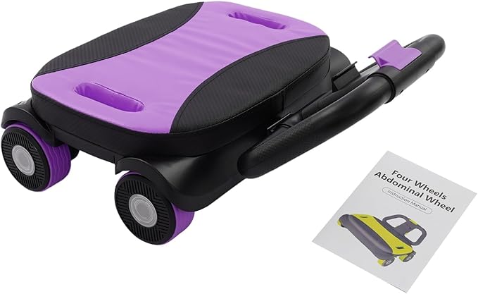 AB Roller Wheel, 4 Wheel Elbow Support Abdominal Roller, Abdominal Fat Burning Weight Loss Core Training Equipment for Home, Gym