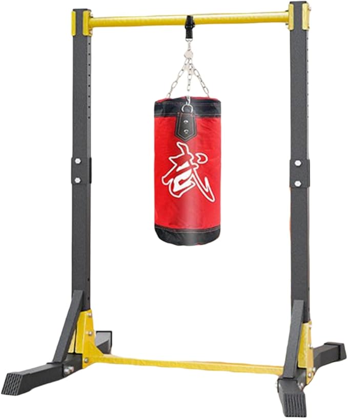 Pull Up Bar Free Standing Portable Pull Up Dip Station with 11 Gears Adjustment Multi-Function Strength Training Pullup Tower Station Equipment for Home Gym 400lbs Black