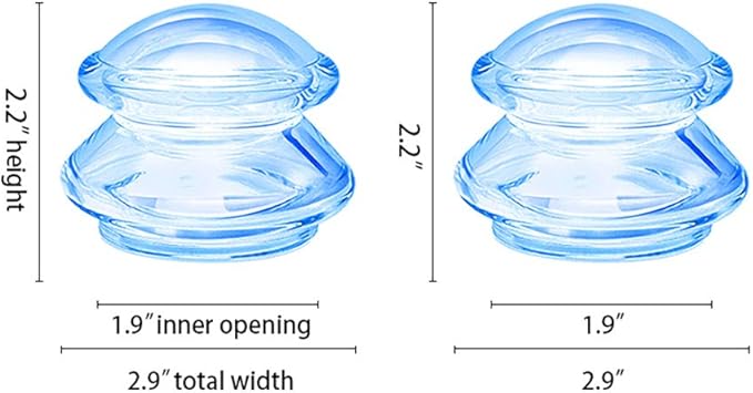 Silicone Cupping Set Vacuum Suction Cupping Therapy Sets for Body Massage, Deep Tissue Myofascial Release, Pain Relief, Muscle Relaxation & More (L (2 pcs))