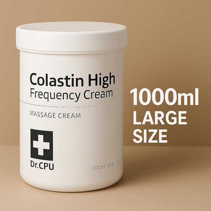 Dr. CPU Collastin High Frequency Cream 1000ml – Professional RF Massage Cream for Face & Body – with Collagen & Elastin – Korean Spa-Grade Skincare