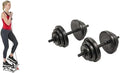 Sunny Health & Fitness Advanced Mini Home Steppers with Resistance Bands - SF-S0978 + Exercise Vinyl 18 KG Dumbbell Set Hand Weights for Strength Training - NO.087