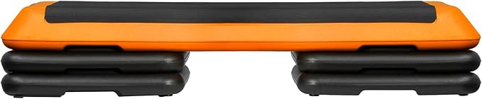 JupiterForce 43" Workout Aerobic Exercise Step Platform, Adjustable Aerobic Steppers for Exercise with 4 Removable Risers for Home Gym Strength Training