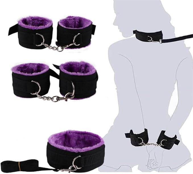 Erotic Strap 7-Piece Yoga Pilates Trainer Kit, Adjustable Accessory for Full Body Exercises at Home - Q (Purple) -E12C25