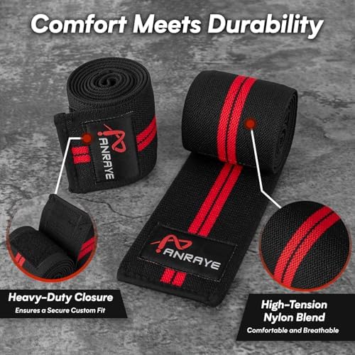 Elbow Wraps for Weightlifting - Adjustable Compression Straps & Elbow Brace for Joint Support (1 Pair), 47" Elbow Sleeves Weightlifting Men Women for Bench Press Powerlifting and Fitness Training