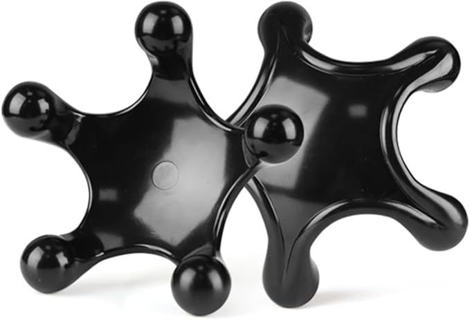 Trigger Point Massage Tools, 2 Pack Easier Grip Star Shaped 5 Legged Pressure Point Handheld Massage Tool for Deep Tissue Pain Relief, Suitable for Full Body (Black)