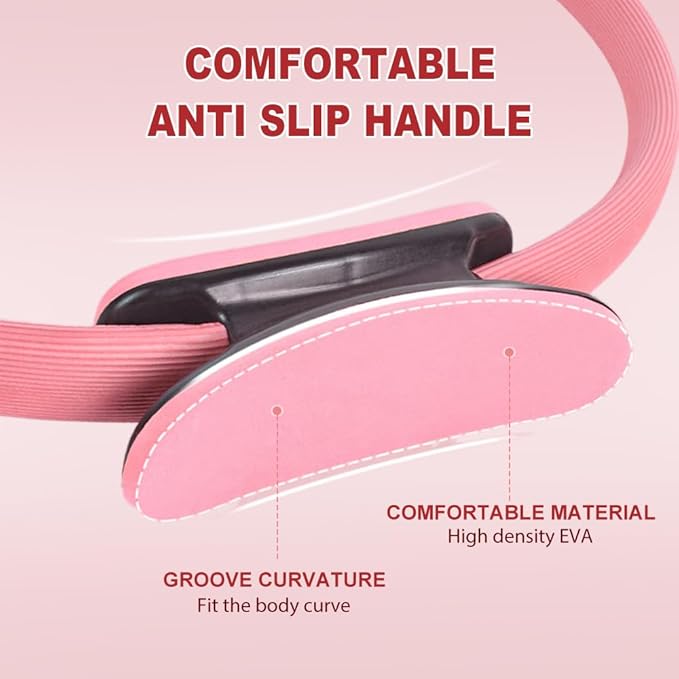 Magic Pilates Ring Fitness Circle, 2025 Upgrade Pilates Ring Fitness Trainer, Women Pilates Magic Circle Equipment with Dual Padded Handles for Toning Arms Workout
