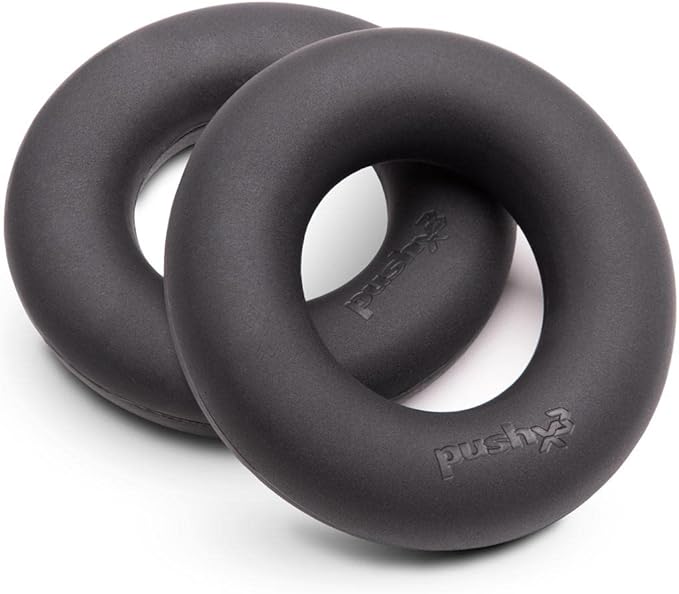 Grip Strength Trainer Rings, Rock Climbing & Bouldering, Jujitsu Grip Strength, BJJ Trainer, Hand Grip, Forearm, and Wrist Strengthener, Stress Relief, Convert PushX3 Pushup Equipment to Stable Pushup Stands