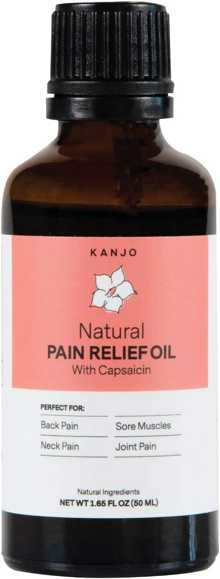 Kanjo Natural Pain Relief Oil | for Back & Neck, Joints & Muscles | Helps Soothe Sore Muscles with Warming Capsaicin & Natural Oils