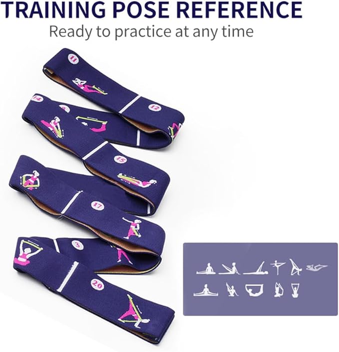 Extra-Wide Yoga Stretch Straps with 11 Loops - Adjustable & Reinforced Stretching Bands for Pilates, Dance, Gymnastics & Physical Therapy, Premium Home Training Equipment
